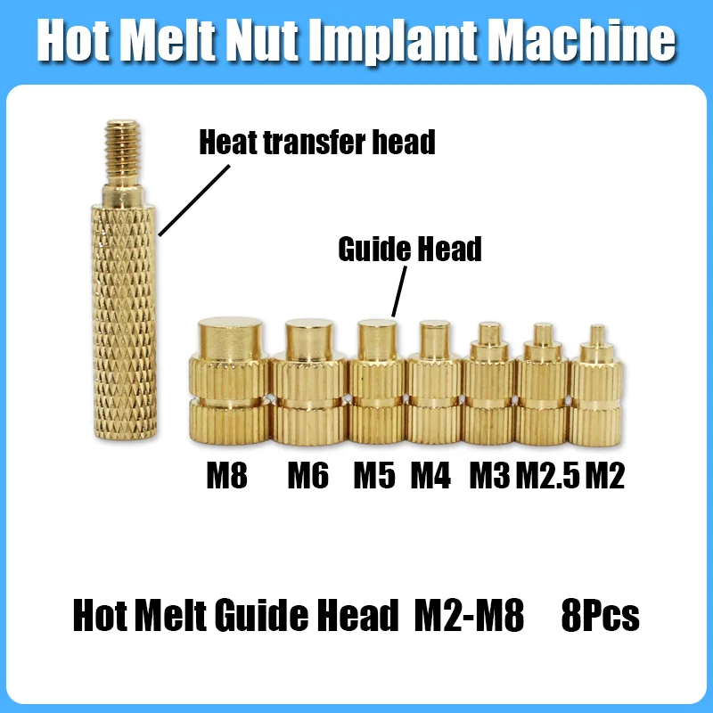 Messing Einsatz Mutter Lötkolben M2 M3 M4 M5 M6 M8 Hot Melt Guide Kopf Gerändelt Kupfer Muttern Einsätze Kunststoff 3D Drucker Zubehör – Detail 21