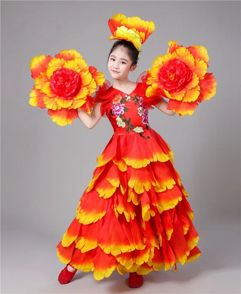 Ragazza Flamengo spagnolo Vestito Toreo Sport Riunione Costume di danza del ventre Sala da ballo Coro zingaro Abiti per spettacoli teatrali