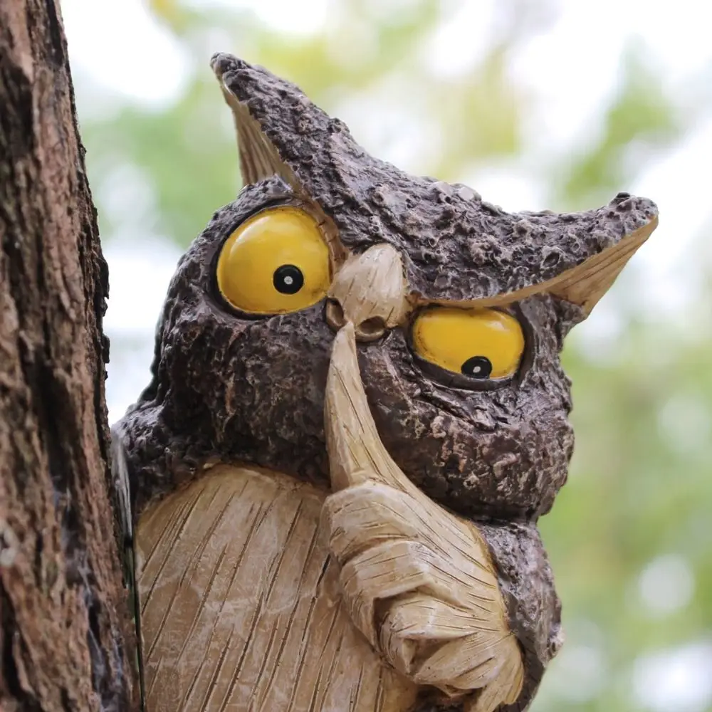 

Creative Resin Owl Tree Hanging Simulated Personified Tree Decorations Pendant Cute Waterproof Miniature Figurine Sculpture Gift