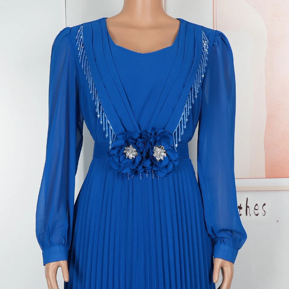 Elegant African Chiffon Dresses for Woman Plus Size 2025 New Dashiki Ankara Turkey Outfits Gowns Fashion Muslim Wedding Party