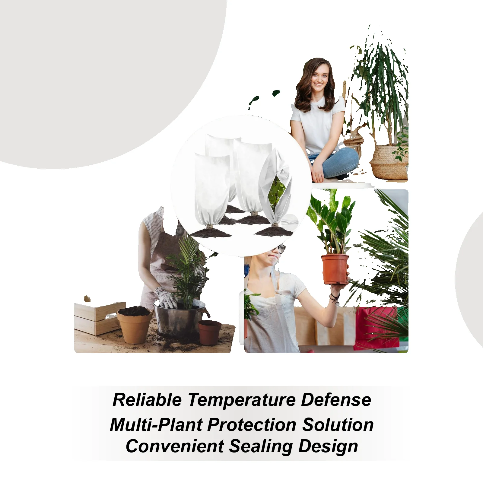 

Открытый морозный чехол с застежкой-молнией, портативное зимнее теплое одеяло с кустарниками, 4 шт., защитная сумка для растений