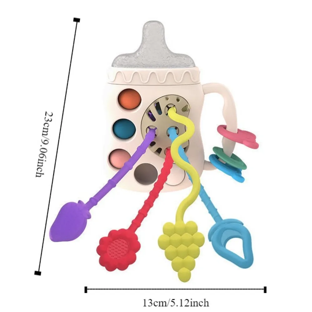 Feeder Pull String Sensoriale Giocattoli per bambini Educativi Morbidi Manhattan Grab Ball Mano che squilla Campana morso Montessori Pull String