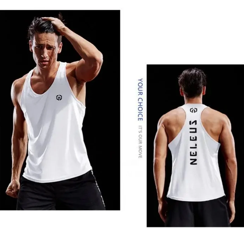 Men Basketball Shirts Running Gym Tops Sports Vest Quick Dry Breathable Slightly Stretch Moisture Wicking Loose Tank Top Train