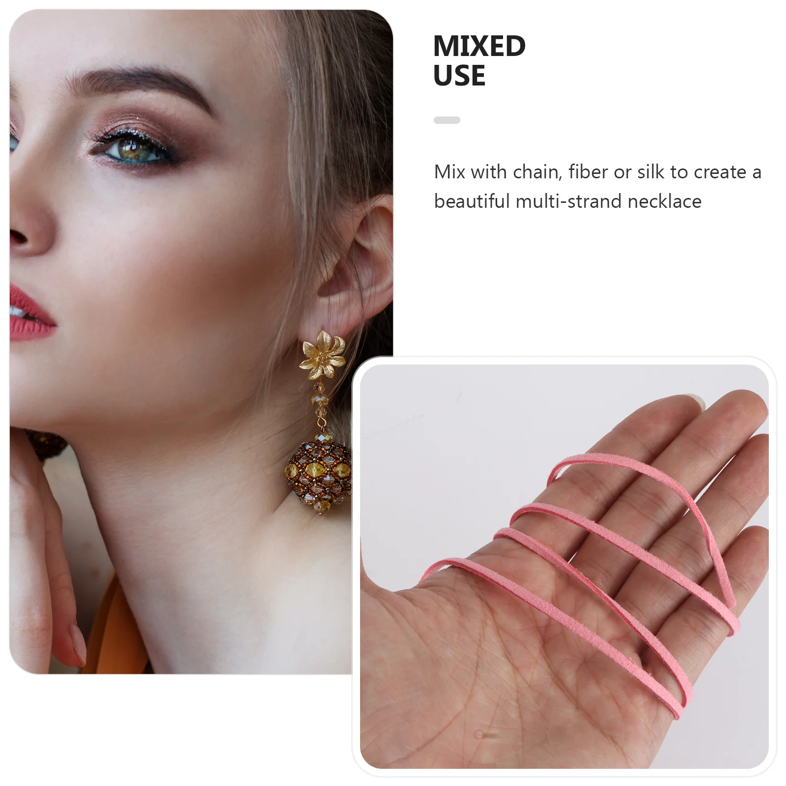 

4Pcs Suede Ribbon Elastic Artificial Cord Wide Flat for DIY Jewelry Bracelets Necklaces Banderole Ribbon Double Sided Strap
