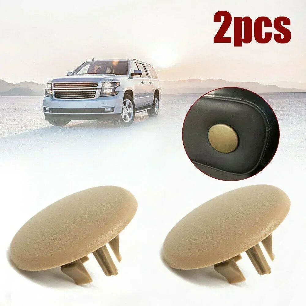 2pcs Car Rear Rest Cover Cap Interior Accessories For Chevrolet Tahoe Suburban GMC Yukon Armrest Seat Cover Cap Beige