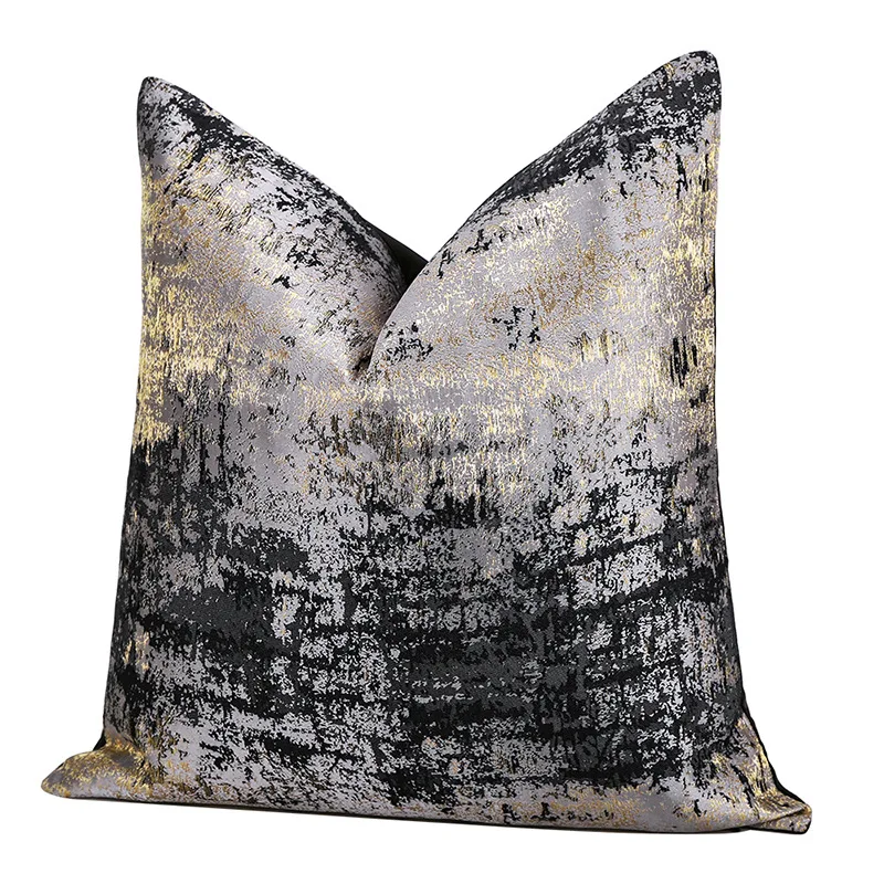 

Black Gold Luxury Cushion Cover 45x45cm Pattern Design High-end Decorative Pillow Cover for Livingroom Decor Sofa Pillowcase