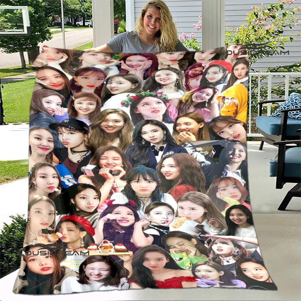 TWICE Korean Idol Combination Printed Blanket Children Warm Blanket Flannel Soft and Comfortable Blanket Birthday Gift