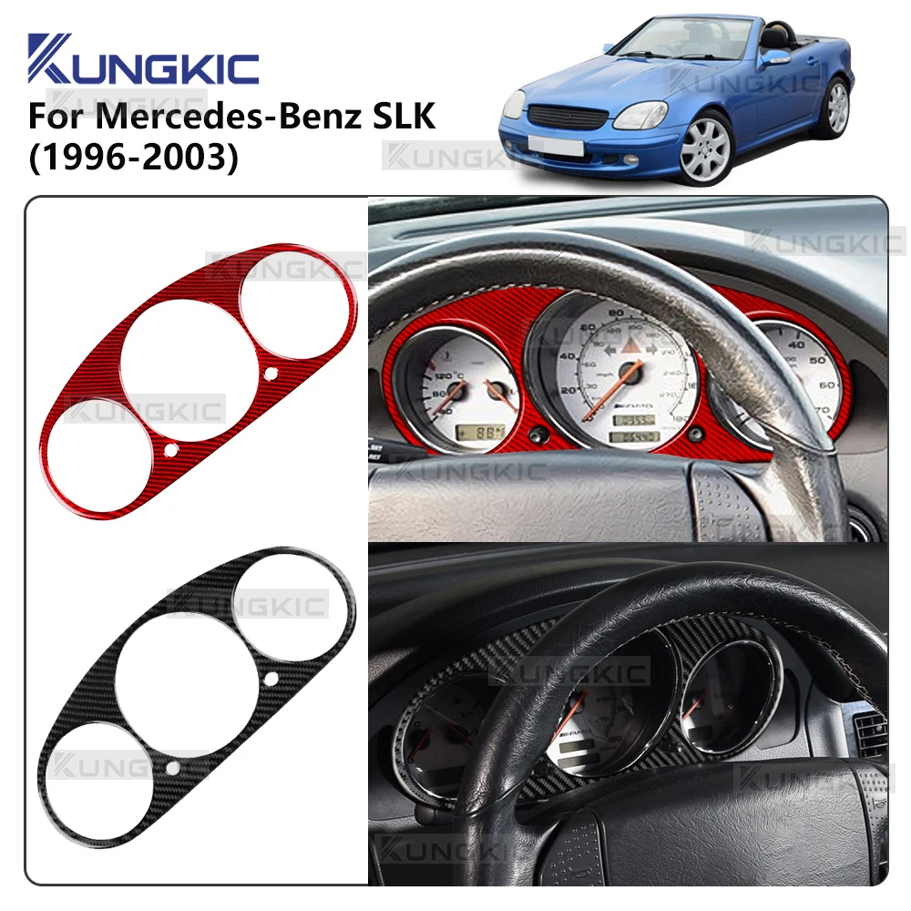 Real Soft Carbon Fiber Sticker For Mercedes Benz SLK R170 1996 1997 1998 1999 2000 2001 2002 2003 Car Speedometer Frame Trim