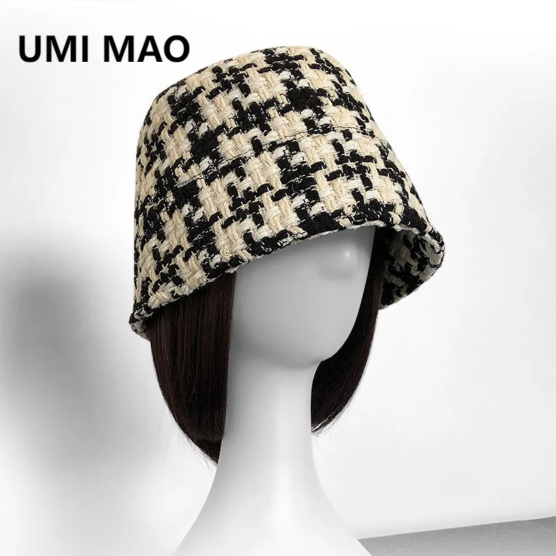 

UMI MAO Панама для женщин, осенне-зимняя шляпа в стиле интернет-знаменитости, шляпа в стиле маленького канала, шляпа-фонарь для бассейна