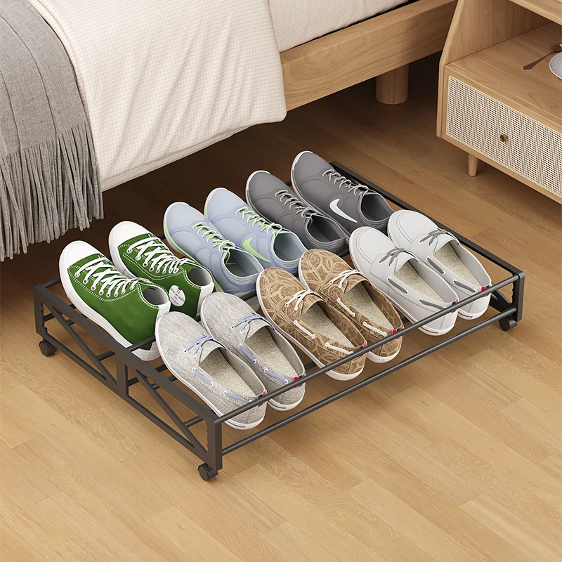 Multifunctional Shoe Box with Wheels, Rectangular Shoe Box/Shoe Storage Rack, Suitable for Under-Bed Storage, Under-Desk, Under-Sofa, Under-Closet, Hidden Shoe Storage for Home, Living Room, Bedroom - view 5