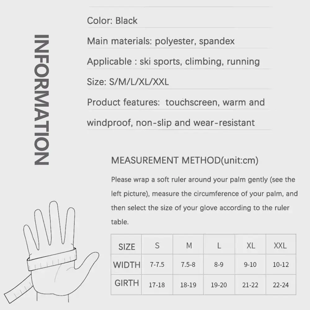 Inverno quente dedos completos à prova dwindproof água à prova de vento ciclismo esportes ao ar livre correndo motocicleta esqui tela toque luvas
