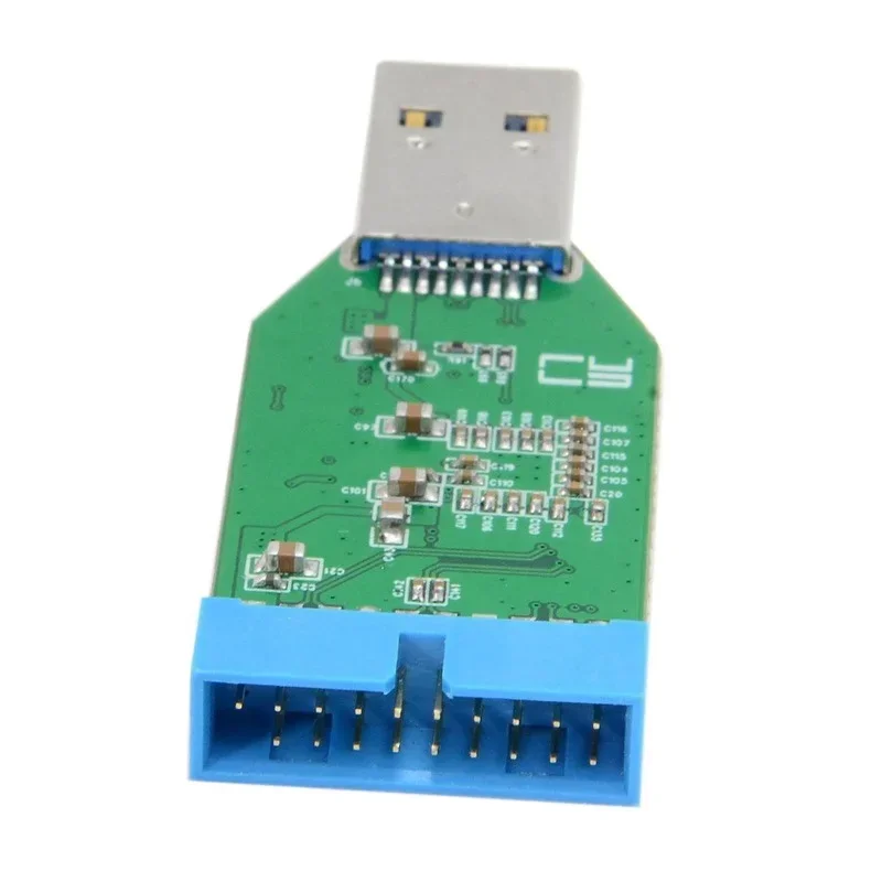 منفذ واحد USB 3.0 نوع A ذكر إلى أنثى 20-Pin موصل أنثى مهايئ توزيع اللوحة الأم المقبس 20-Pin إلى HUB
