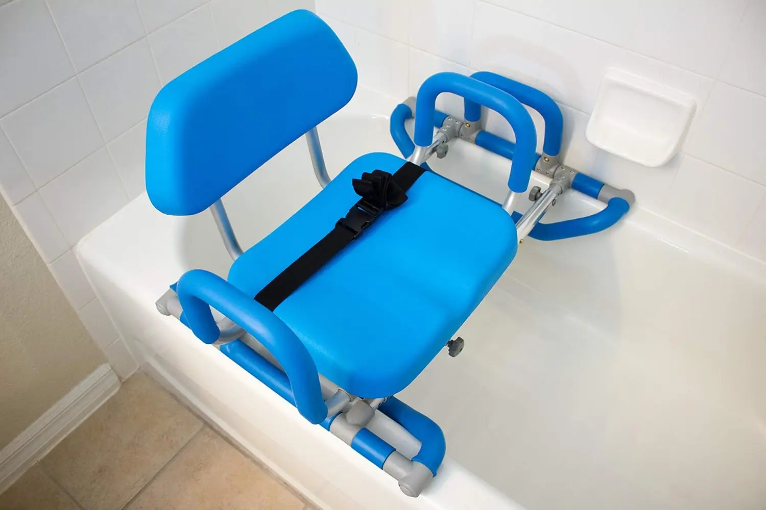 Bath and Shower Chair with Padded Swivel Seat HydroSlide Bathtub/Shower Chair allows for safe entry/exit of the bathtub