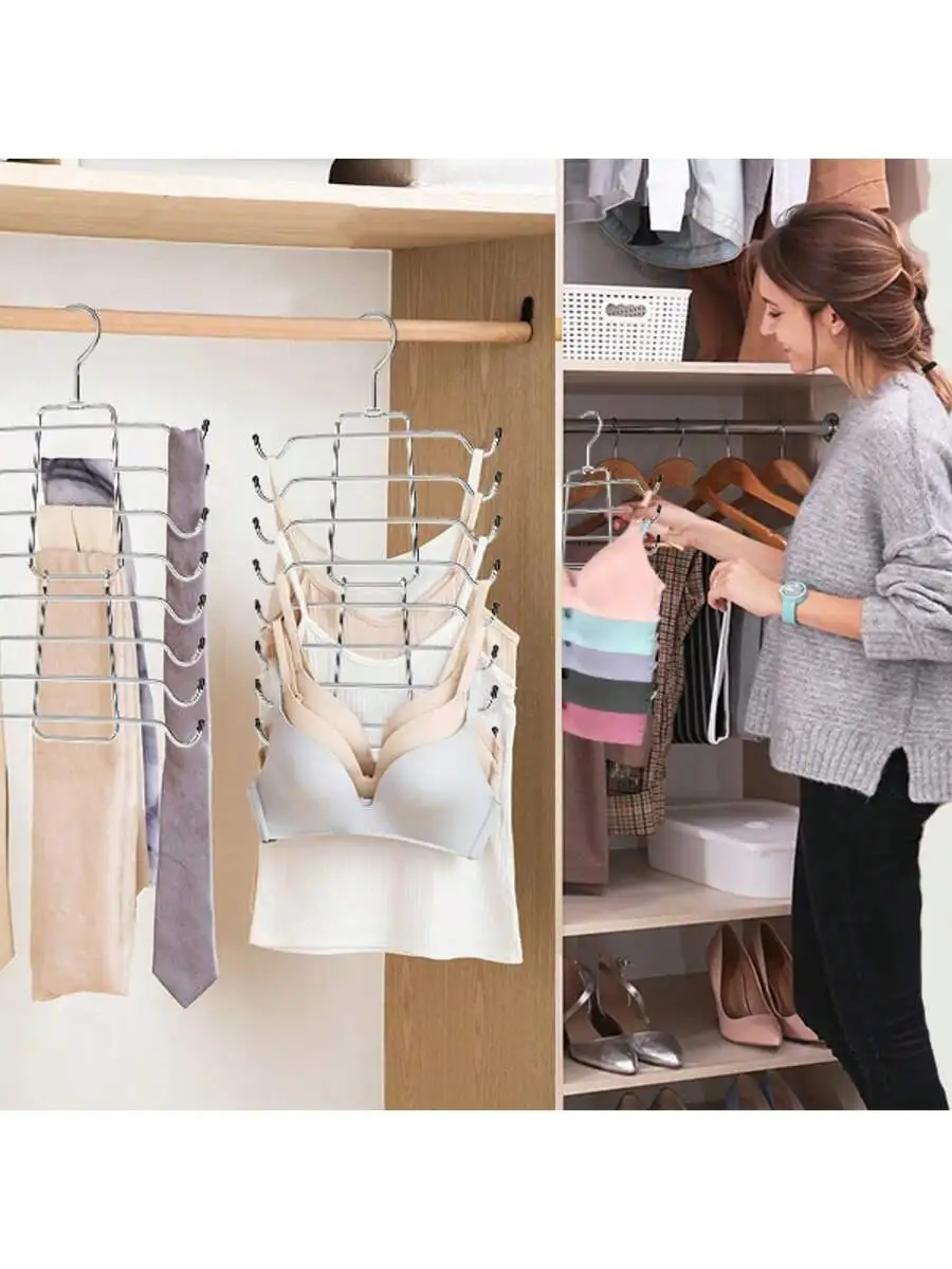 8-Tier Bra & Top Hanger - Space Saving Closet Organizer for Bras, Swimsuits & Dresses | Non-Slip, Sturdy & Lightweight (Fits All