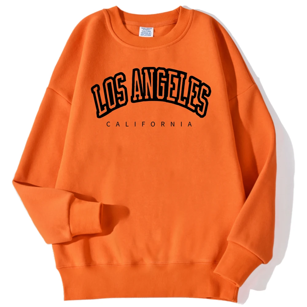 Los Angeles California Letter Print Man Pullovers Fashion Fit Autumn Hoodie Vintage Big Size Sweatshirt Casual Fur-Liner Clothes