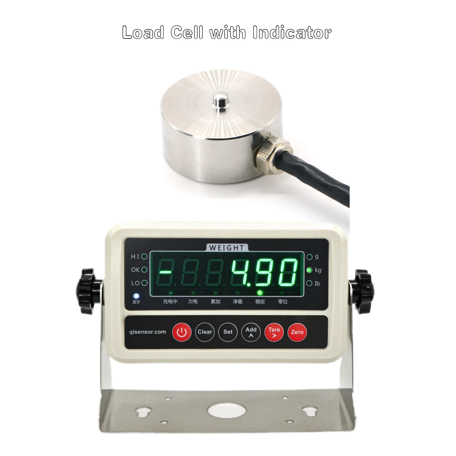 Mini Load Cell Sensor with Indicator Display, Test Compression Force Weight Pressure for Scale Automate