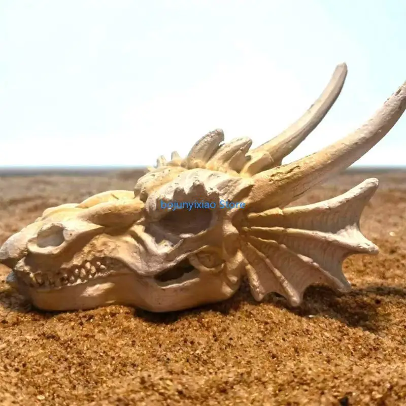 

900B Fish Habitat Decor Dinosaur Skull Art Crafts Resin Theme Aquariums Decoration