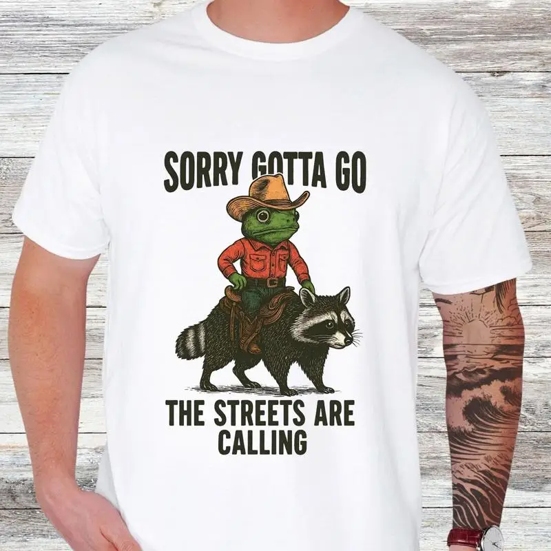 Vintage Funny Frog T Shirt for Sorry Gotta Go The Streets Are 32