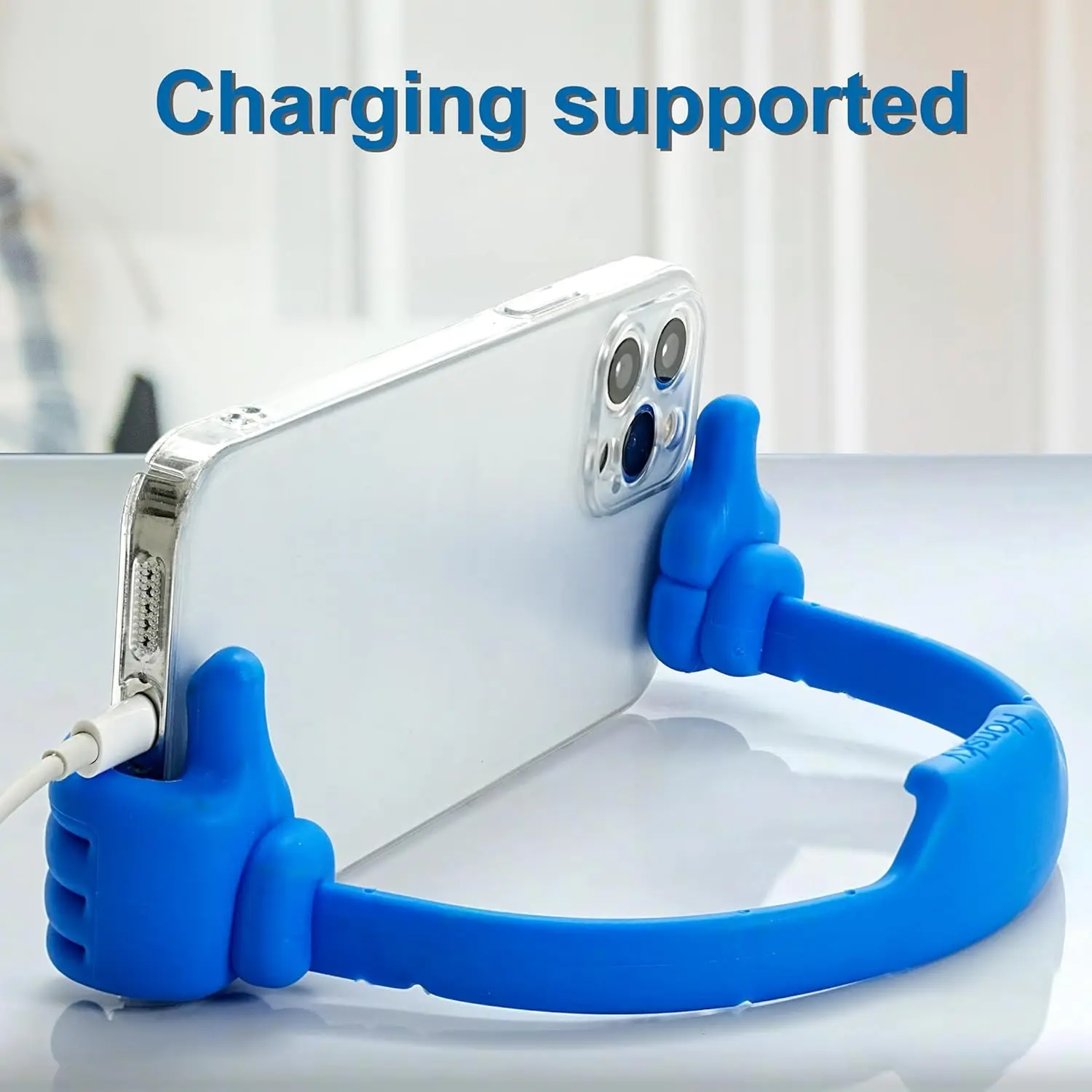 Thumbs-up Handy-Ständer, Tablet-Ständer, Smartphone-Handy, Handy l, verstellbar, flexibel, weiß