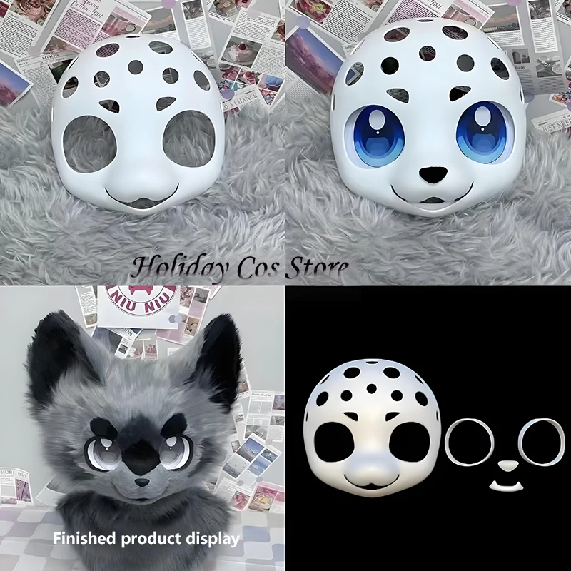 

Kemono Fursuit Headbase Furry Base Mask Fursuit Mask Cosplay Animal Head Front Face DIY Accessories Fursuit For Halloween Party