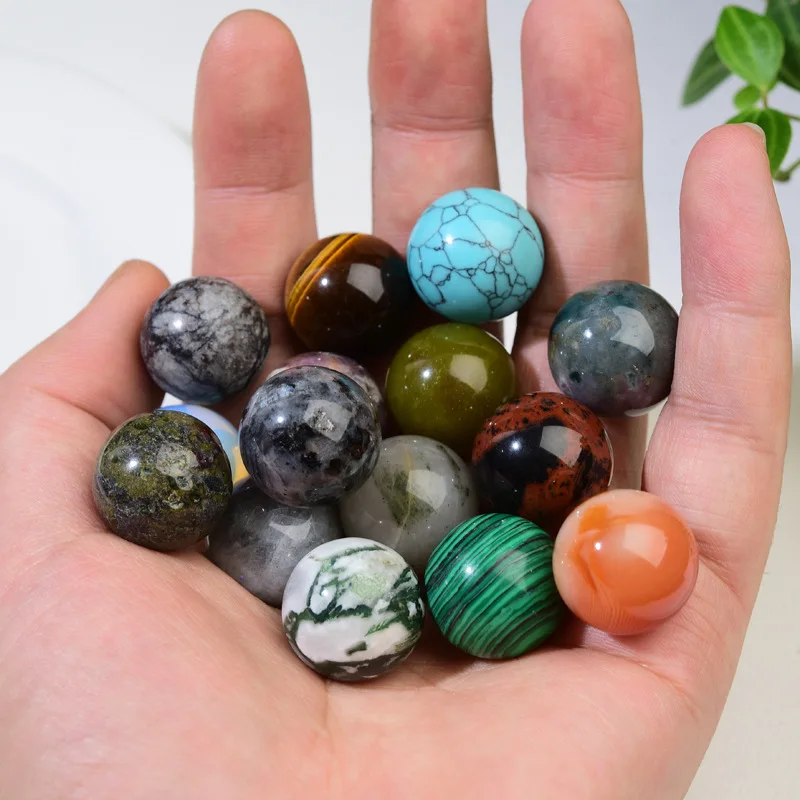 1pcs Natural Stones Mini Round Crystal Ball Natural Pocket Stones Reiki Healing Quartz Globe Chakra Sphere Beads Crystals Stones