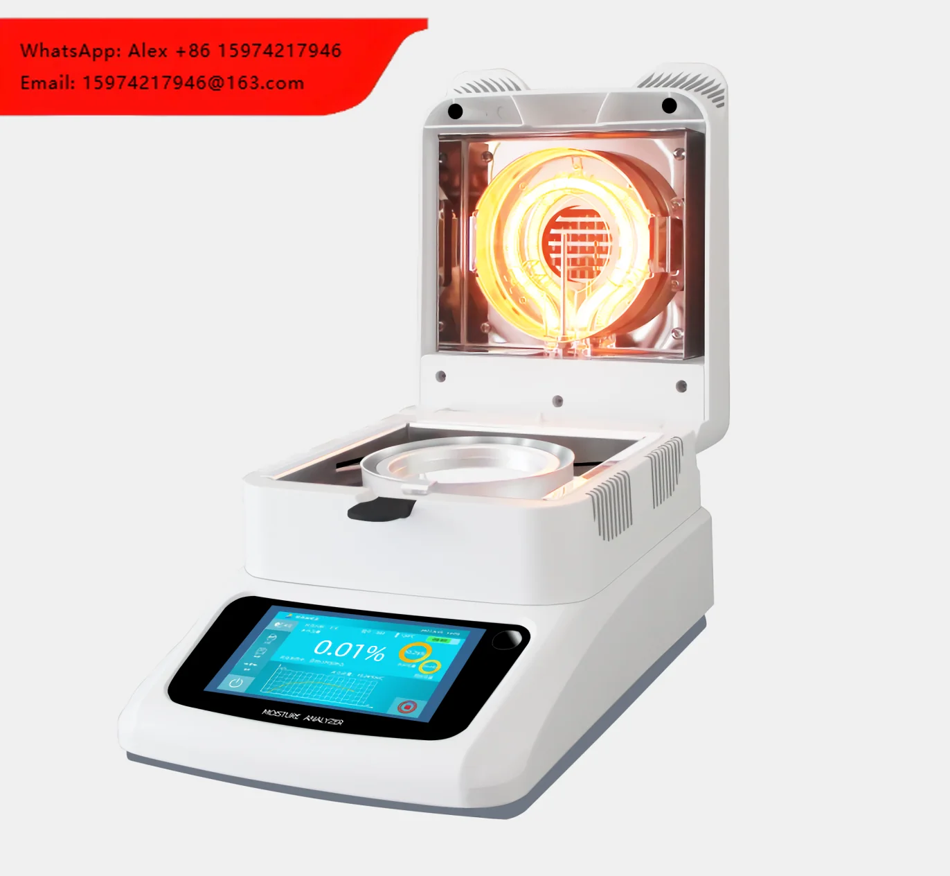DHS-121 0.001g Grain Food Halogen Tester Meter Laboratory Solid Soil Tobacco Wood Tea Moisture Analyzer