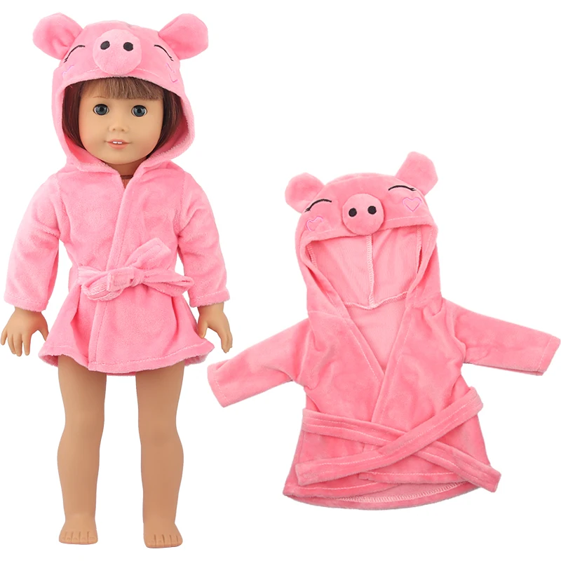 赤ちゃん用のカラフルなバスローブ,漫画の動物のネグリジェ,人形の服,生まれたばかりの赤ちゃんの服,17インチ,43cm,人形のアクセサリー,ギフト