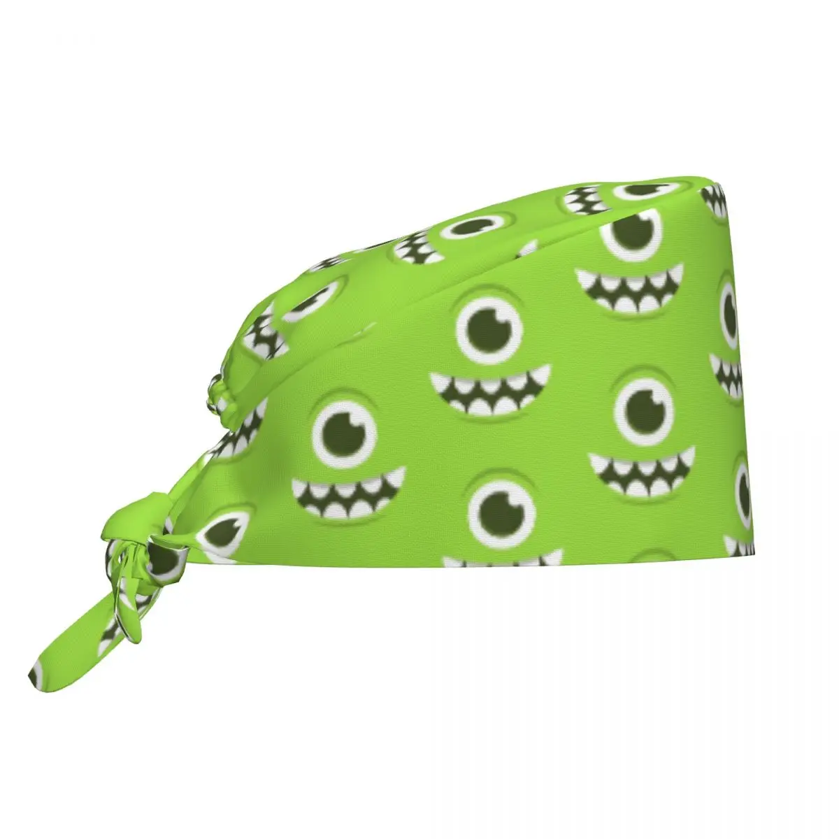 Custom Adjustable Mike Wazowski Cartoon Working Hat M-Monsters U-University Scrub Caps Scrub Nursing Doctor Surgeon Cap for Chef