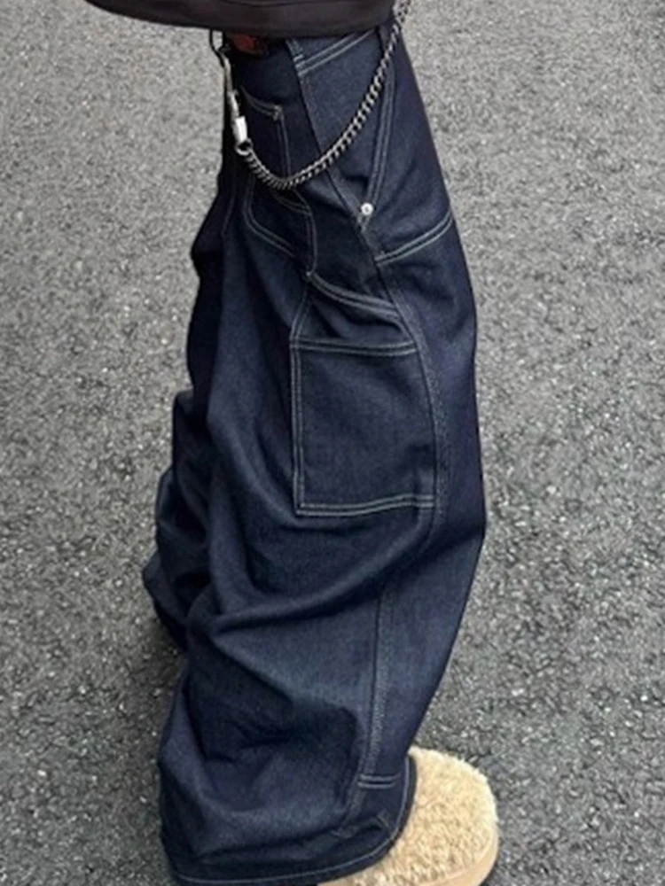 HKSH Primavera Autunno Nuovi Uomini Marea High Street Safari Style Jeans Moda Chic Patchwork Pantaloni in denim Silhouette Originale Ins HK5614