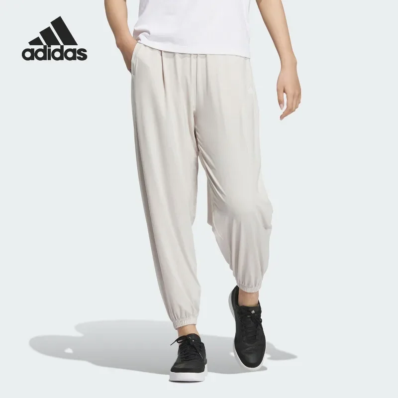 Adidas Stretch Jersey High Rise Waist Flared Leg Slant Pockets Lounge TrousersJJ2270