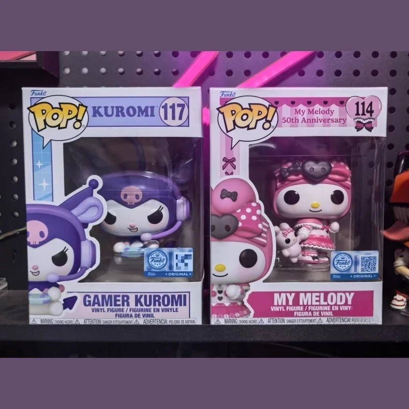 

Sanrio Hello Kitty Kuromi Cute Figure Doll Funko Pop Melody Q Version Collect Desktop Decor Sculpture Dolls Model Limited Gift