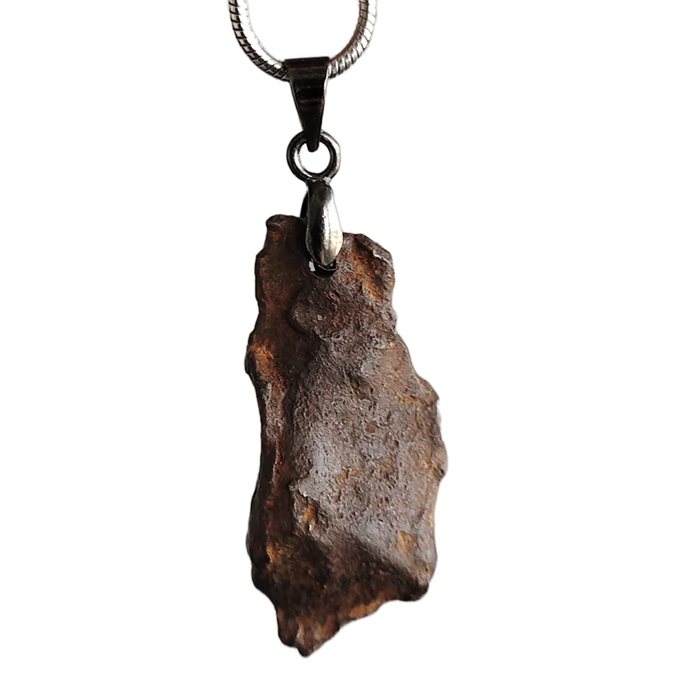 Gibbell Camille Natural Iron Meteorite Pendant Camille Meteorite Lucky Stone Specimen Necklace - CD174