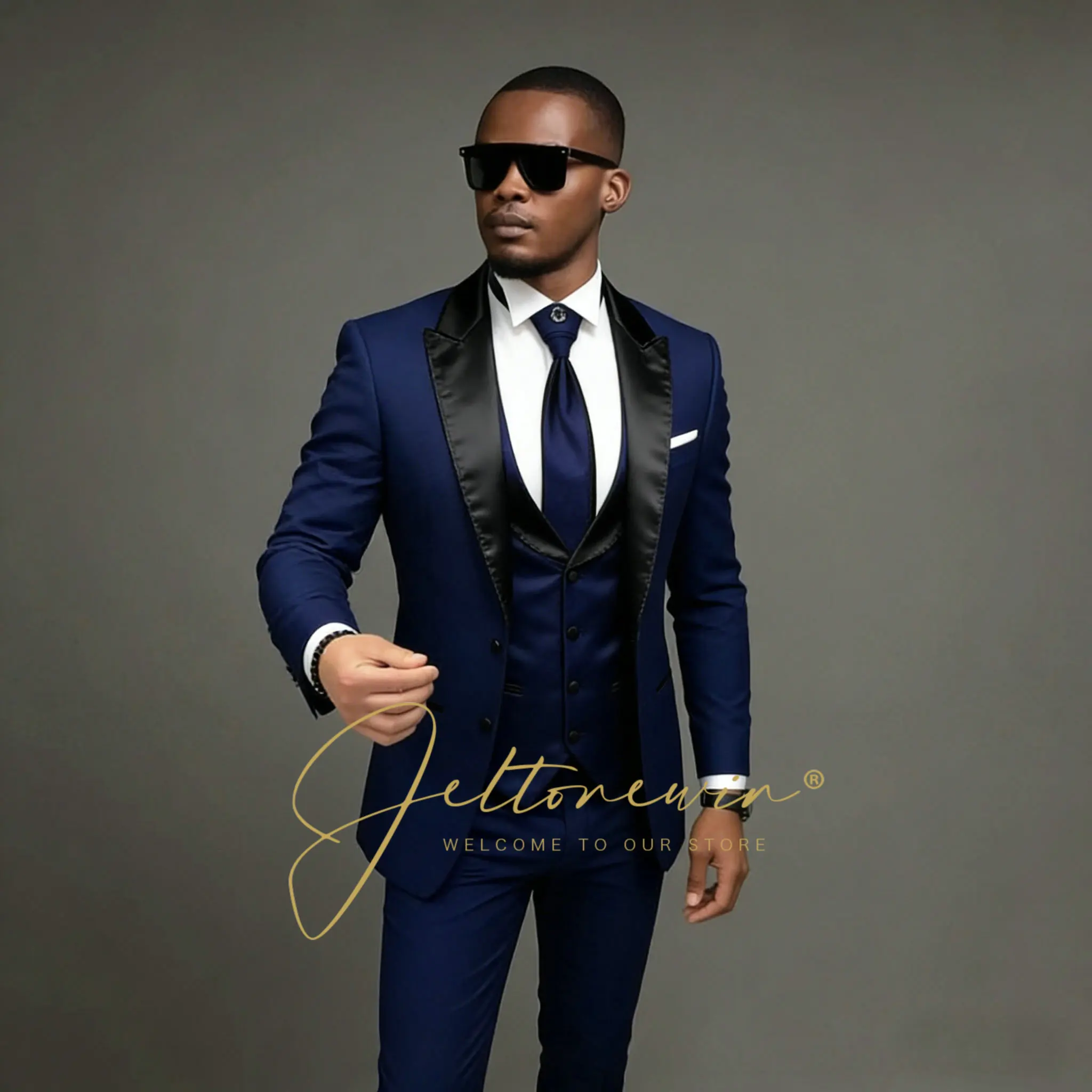 

Темно-синие мужские костюмы для свадьбы, свадебные костюмы для жениха, индивидуальный пошив, облегающий крой, формальные смокинги для жениха, комплекты блейзеров для шафера.