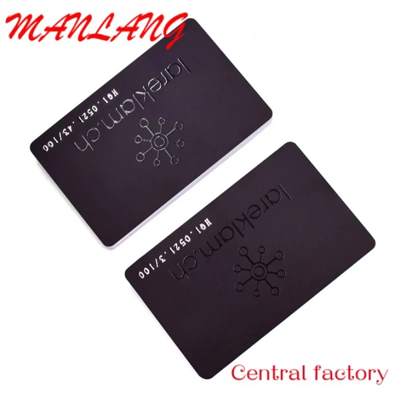 Custom  Programmable Full Black Matte  NFC Business Card for Sharing media sharing  With UV LOGO And QR code