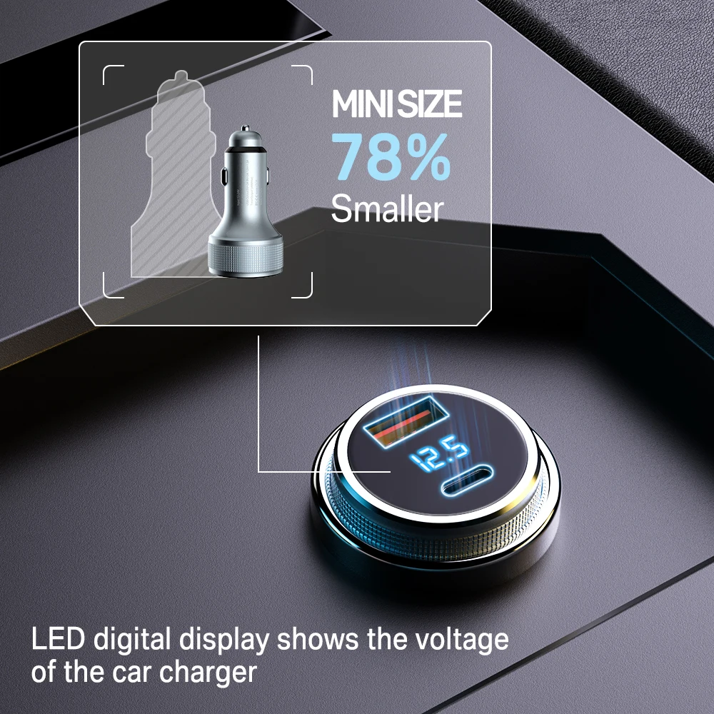Caricabatteria da auto 54W QC3.0 USB tipo C PD caricabatterie rapido Dual Ports adattatore per auto a ricarica rapida per iPhone 13 Huawei Xiaomi Samsung S21