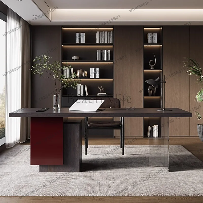 FG New Italian Minimalist Office Desk Designer Placed Mainframe Computer Office Desk Sofa Writing Office Furniture Pupitre XYOD