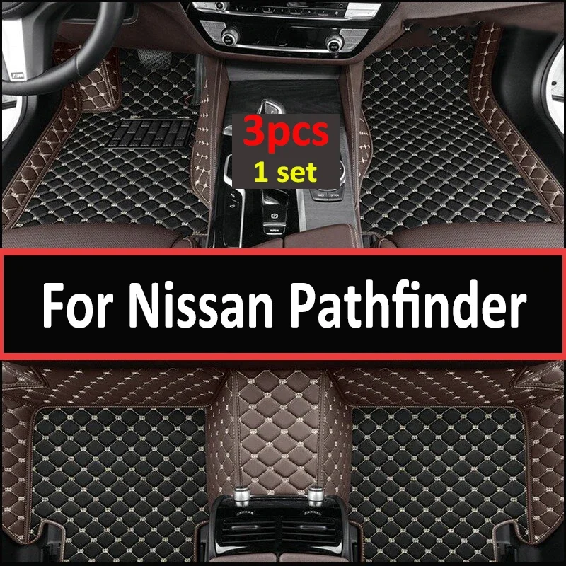 

Car Floor Mats For Nissan Pathfinder R52 7seat 2014~2020 Auto Anti-dirt Pad leather Mat Rugs Pad Interior Parts Car Accessories
