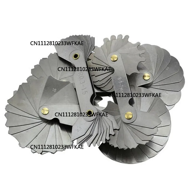 4pcs Radius Gauges R0.3-1.5 R1-7 R7.5-15 R15.5-25 R1-6.5/R7-14.5/R15-25/R26-80 Stainless Steel Concave Convex arc Measuring Tool