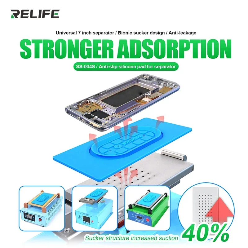 RELIFE RL-004SA Universal 7-inch Separator Non-slip Silicone Pad Resistant to High Temperature Strong Adsorption and Leak-proof