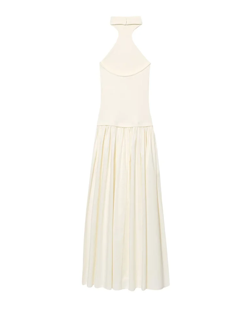 Women's Dress New Summer 2025 White Halterneck Panelled Dress Sexy off-the-shoulder design Elegant temperament Personality image 2