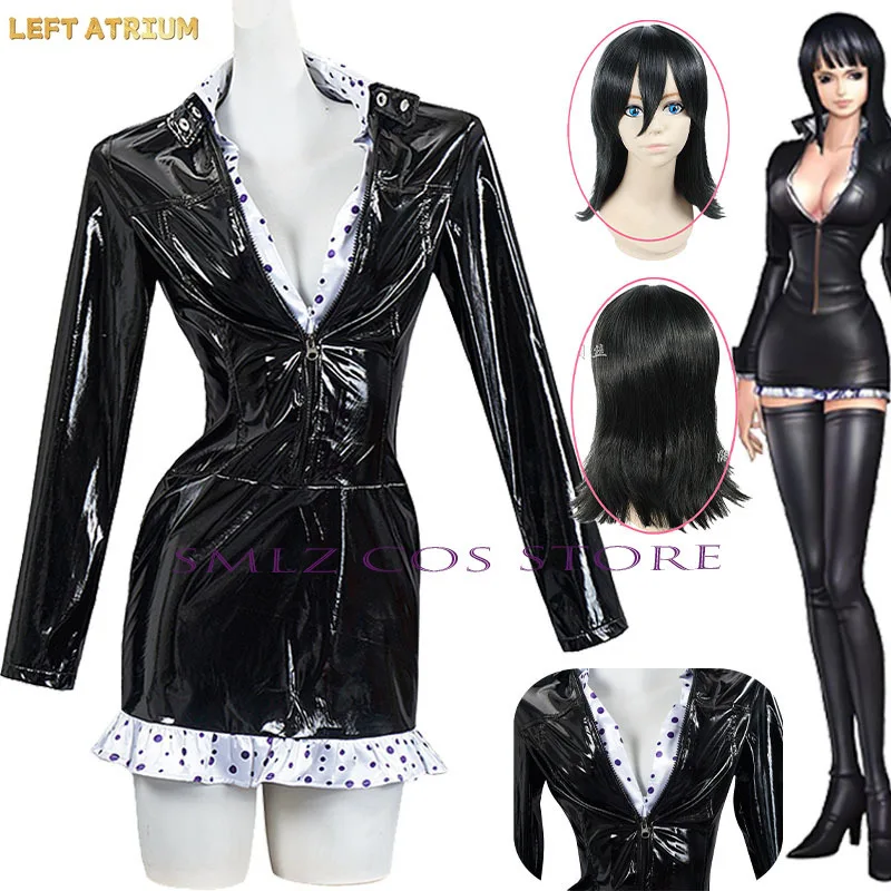 

Anime Nico All Sunday Cosplay Costume Sexy Woman Robin Cosplay Black Dress Uniform Suit Halloween Party Play Nico Outfit WIG