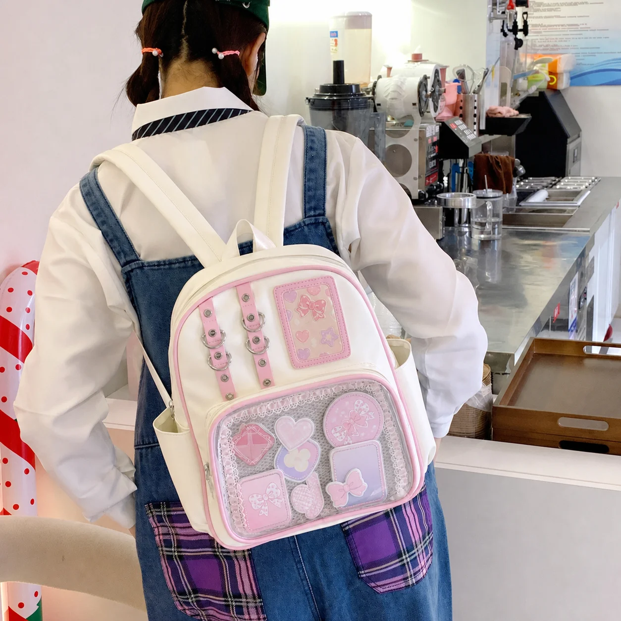 Transparent Ita Backpack Large Capacity Daily Backpack Transparent Backpack Stain-Resistant Casual Daypack For Shopping Badge