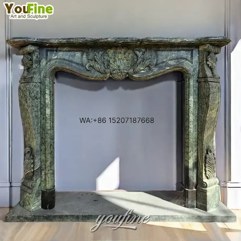 Wmwmnu Luxurious Home Interior Decor Customizable Freestanding Black Marble Fireplace - view 6