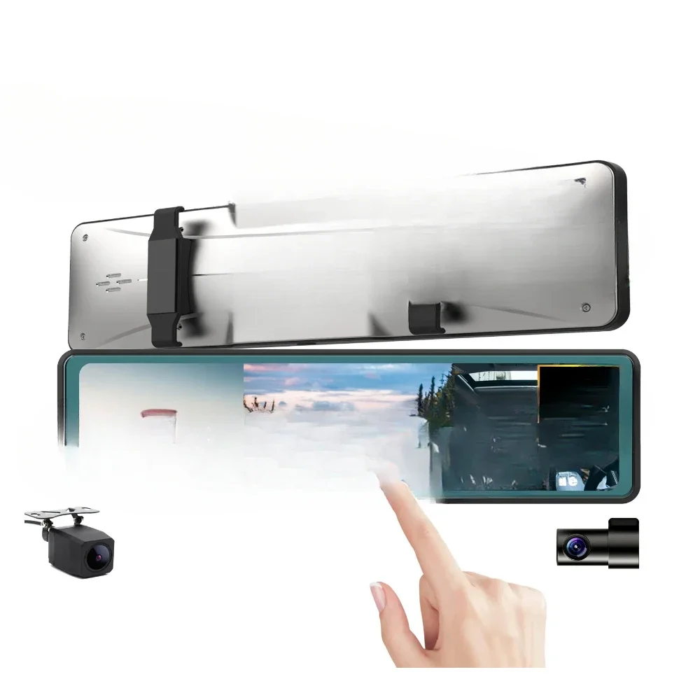 

Car Mirror Dash Cam 12'' Rear View Mirror Camera for Car Dual Dash Cameras Front and Rear