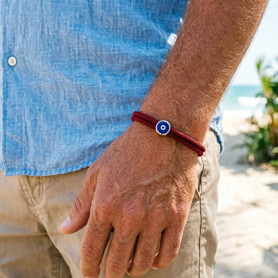 Retro Horror-Augen Seilarmband Unisex Zweischichtiges Handgefertigtes Geflochtenes Armband 2 Größenoptionen Armband für Paare Freizeit Vielseitiger Schmuck