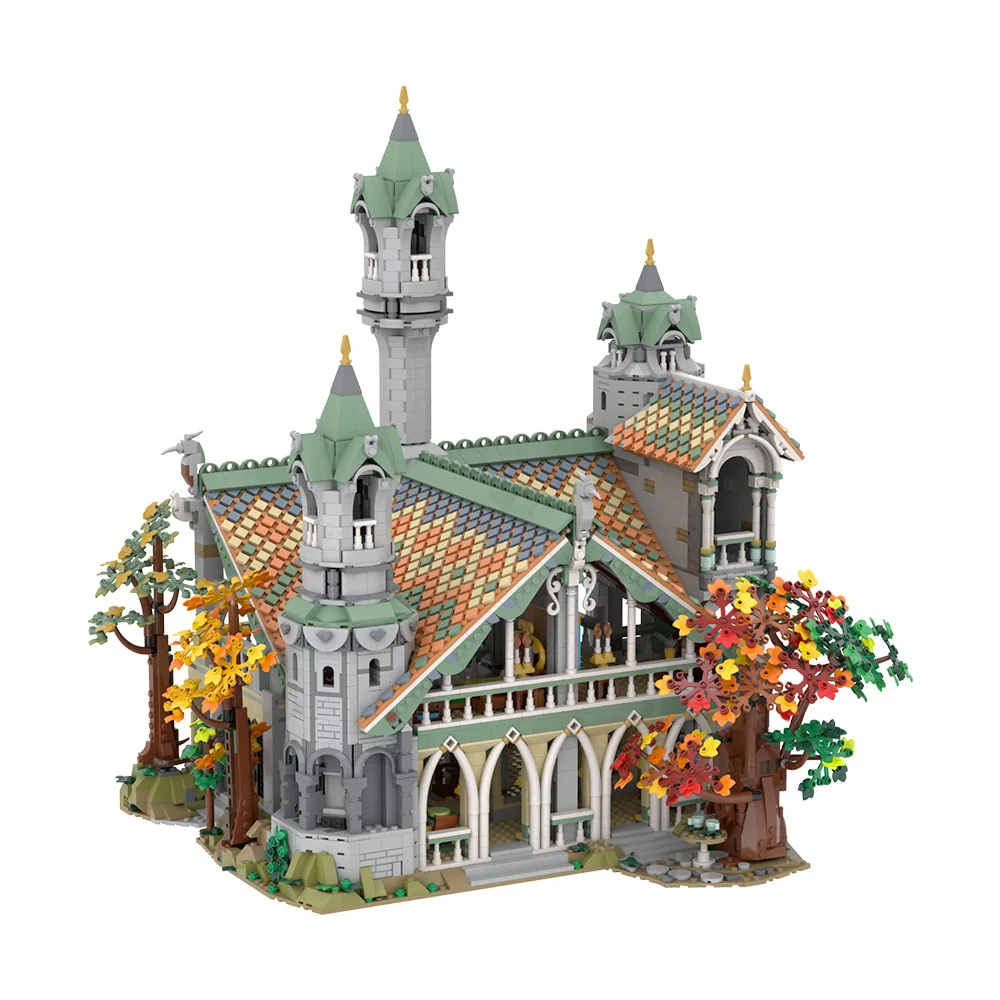 

MOC фильм «Кольца» средневековая архитектура строительные блоки модель снежный тролль пещера кирпичи DIY собранная игрушка для детей подарок
