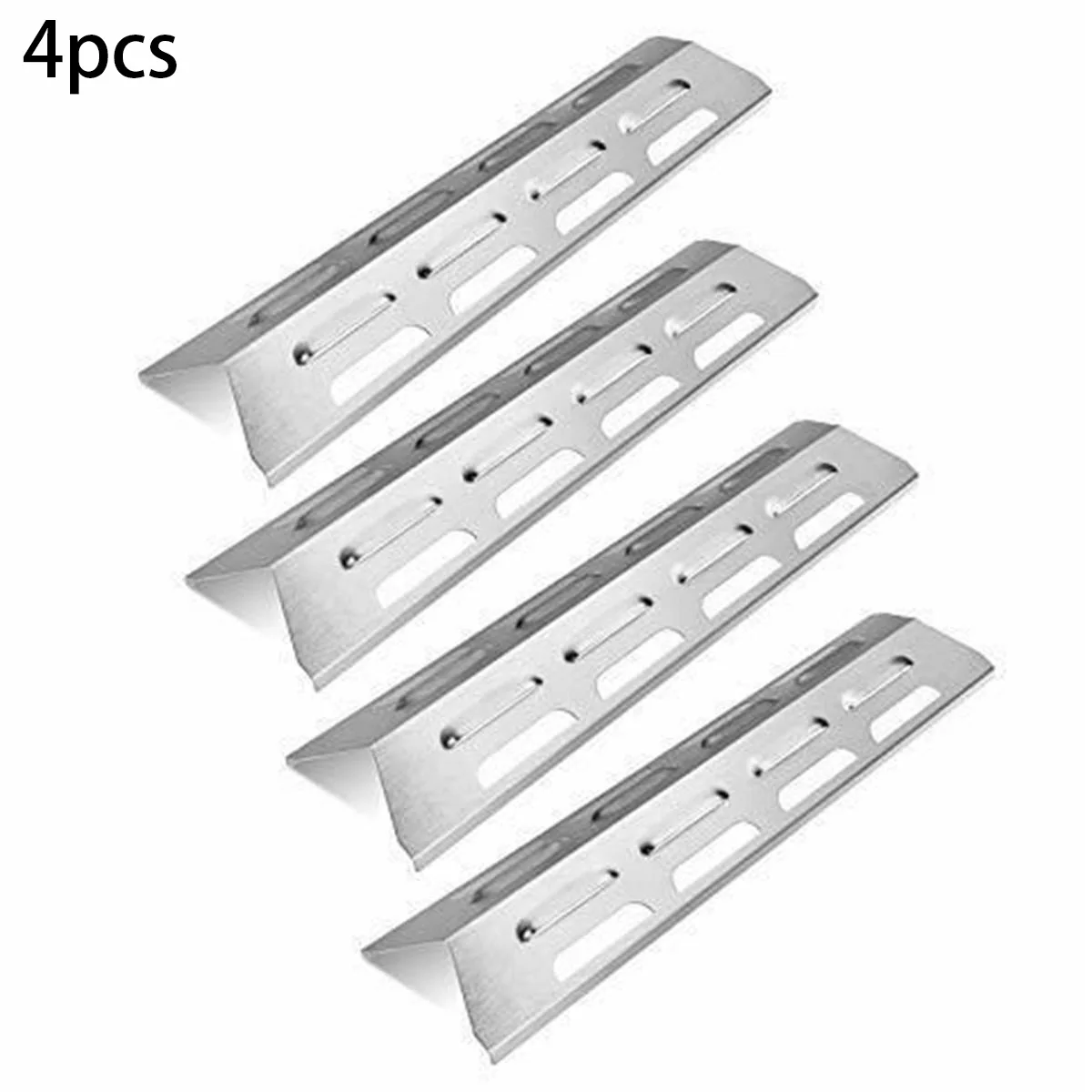 4 Pieces Outdoor Gas Grill Heat Tent BBQ Burner Cover Stainless Steel Tent Shield Plate Deflector Barbecue Flame Tamers