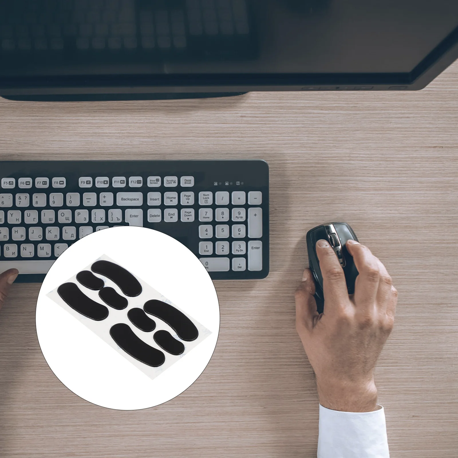 

2Sets Mouse Glide Replacement for Rival 300 Non-Sticky High Wear Resistance Smooth Sliding Computer Accessory Mouse Skates