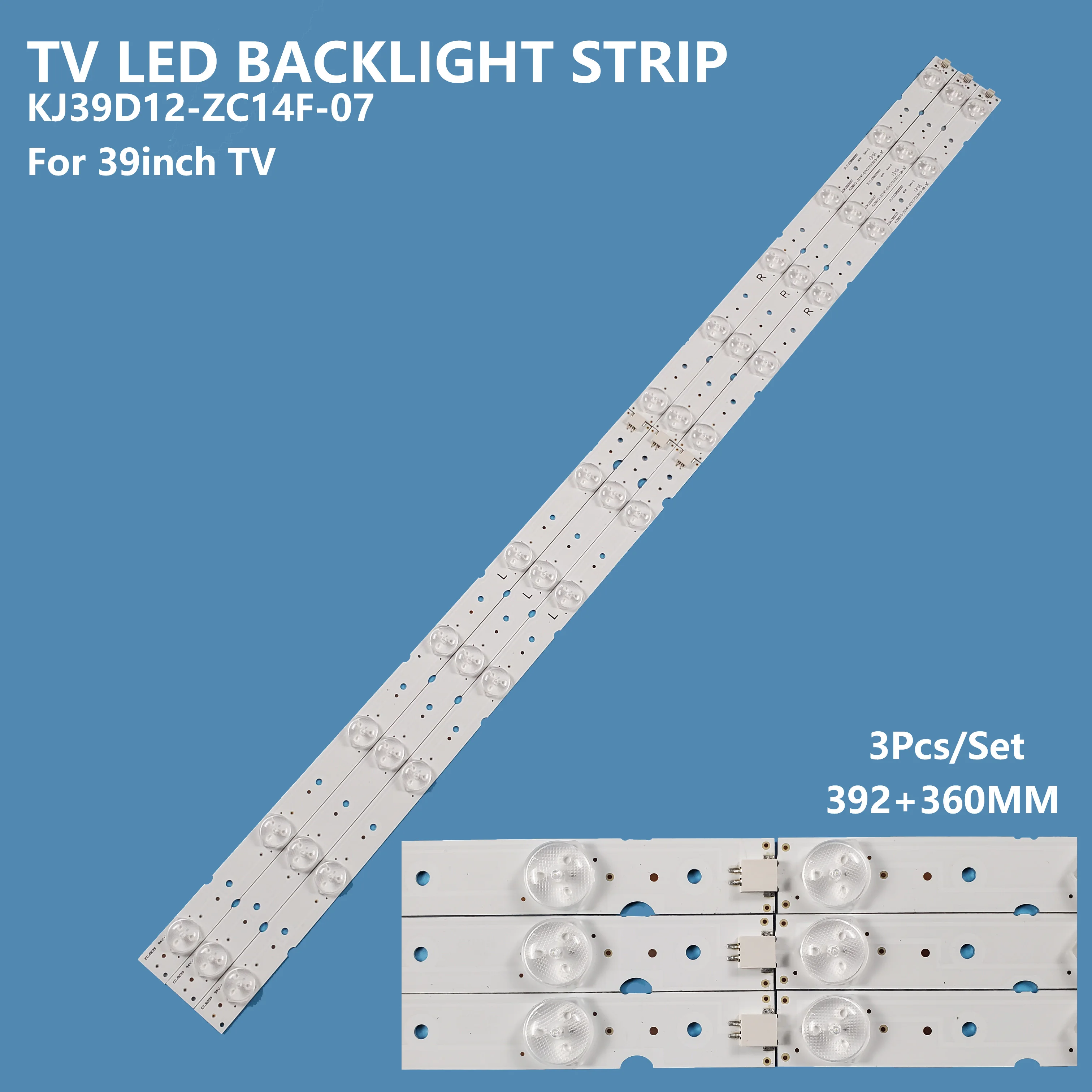 

3Pcs/set LED Backlight Bar Light Strip KJ39D12-ZC14F-07XS753 for JAV LED42HD330 T41L883 LE39LUZ1 39INCH TV Accessories Repair