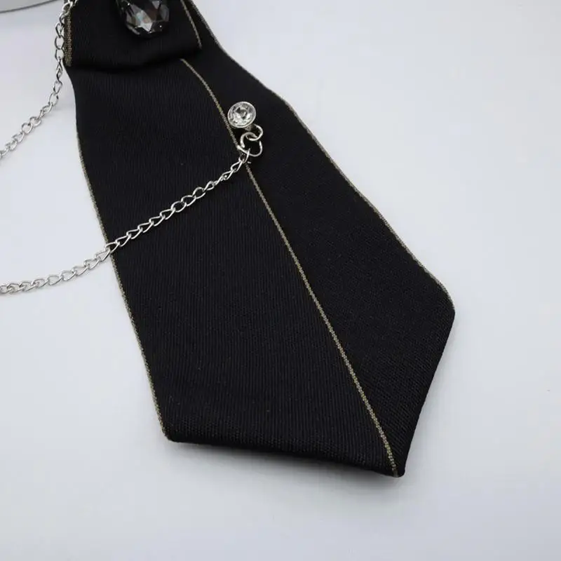 Gravata gótica charme charme charme da corrente metal gótica para o uniforme escolar H7EF